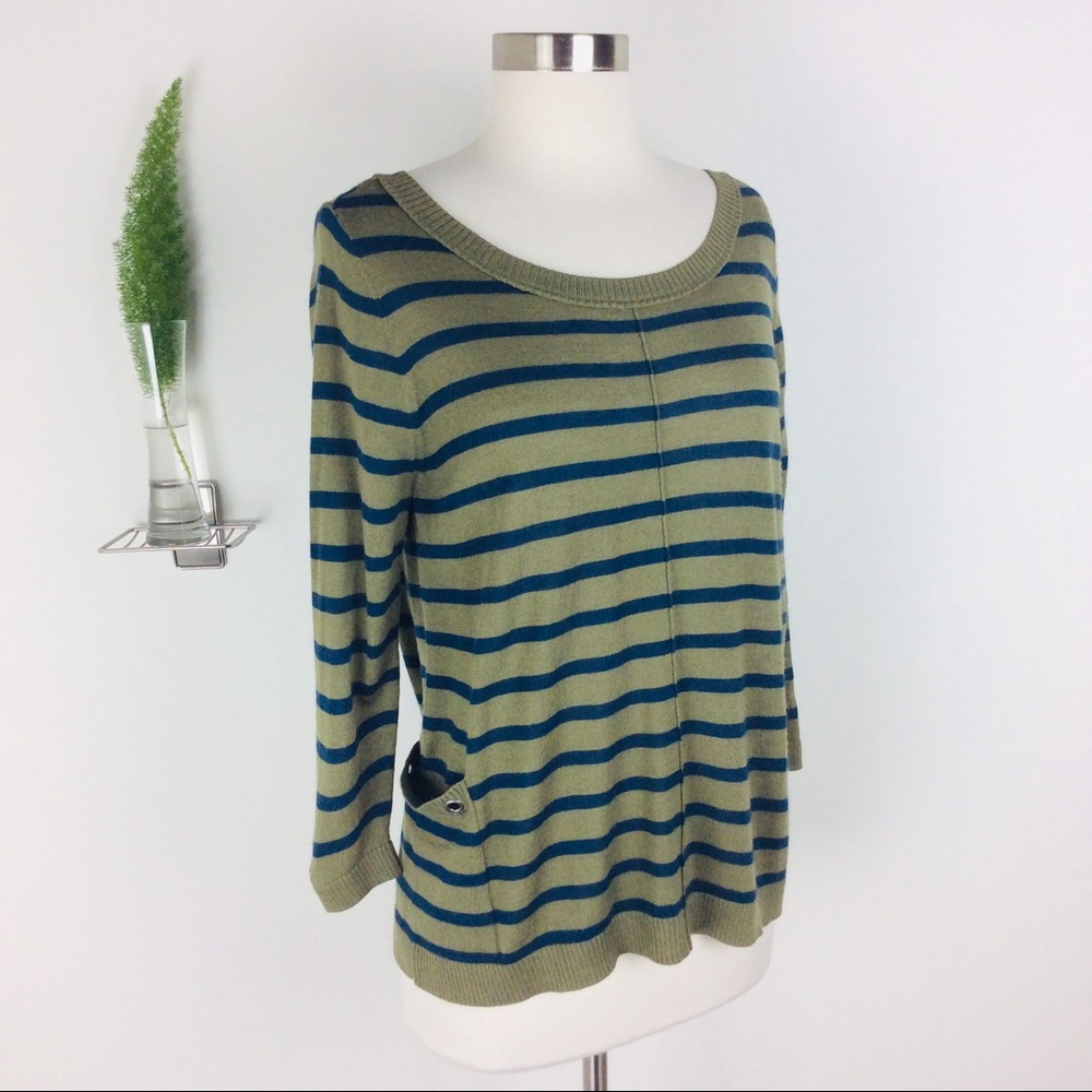 Caslon Gorgeous Stylish Merino Striped Sweater (M)